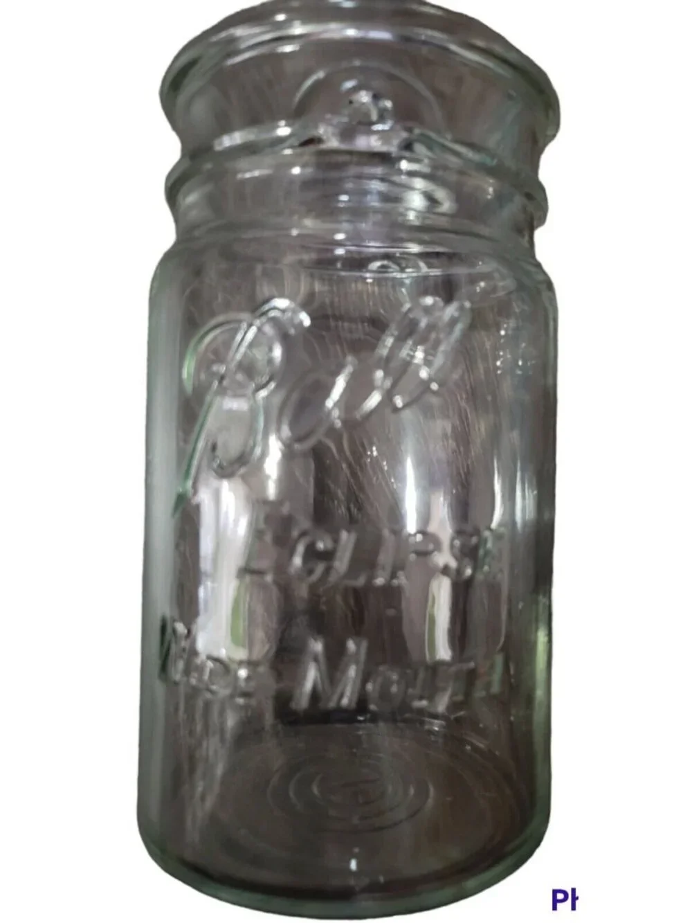 Ball Eclipse Quart Wire Closure Clear Wide Mouth Canning Jar Glass Vtg no bail